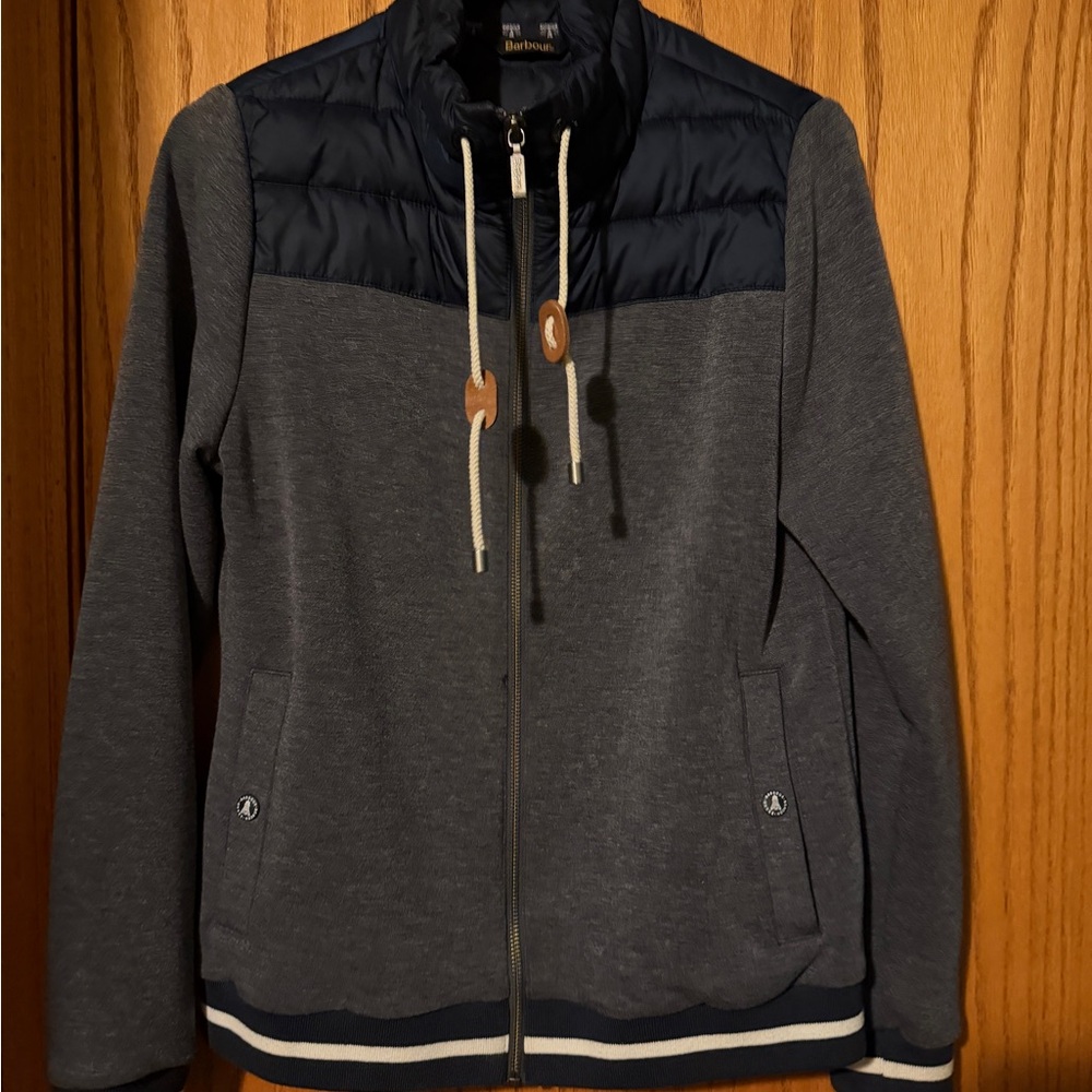 Barbour Women’s Gray and Navy Sweater jacket